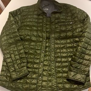 Olive button up puffer